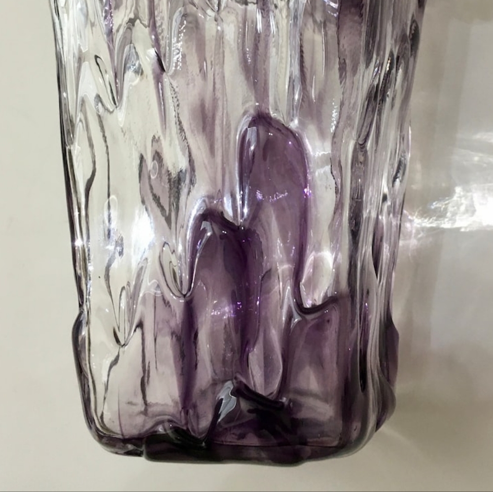 RARE signed Adam Jablonski Orignal.  Amethyst colored crystal vase. - Picture 7 of 8